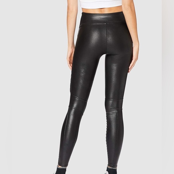 SPANX Black Textured High-Waisted Leggings - Picture 7 of 12